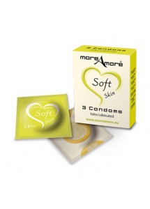 SexShop - Ekstra nawilżane prezerwatywy Condom Soft Skin 3 sztuki - online