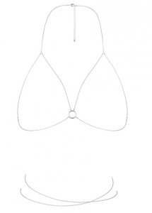 Sexshop - Bijoux Indiscrets Magnifique Bikini Chain Srebrny - Biustonosz z łańcuszków - online