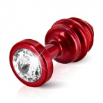 SexShop - Prążkowany ozdobny plug analny - Diogol Ano Butt Plug Ribbed  Red 30mm Czerwony - online
