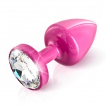 SexShop - Zdobiony plug analny - Diogol Anni Butt Plug Round Pink 25 mm Okrągły Różowy - online