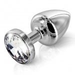SexShop - Zdobiony plug analny - Diogol Anni Butt Plug Round Stainless Steel 35 mm Okrągły Stalowy - online